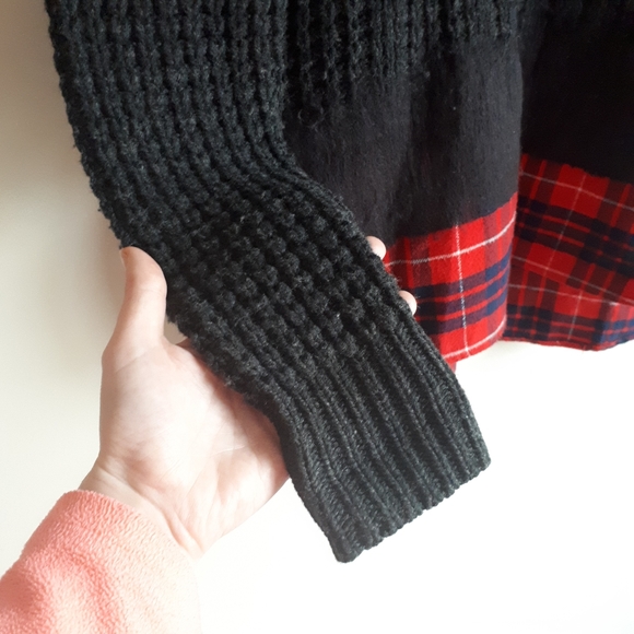 MADEWELL / M Wintermix Merino Wool Cable Knit Plaid Sweater. FITS LIKE A SMALL - Picture 4 of 9